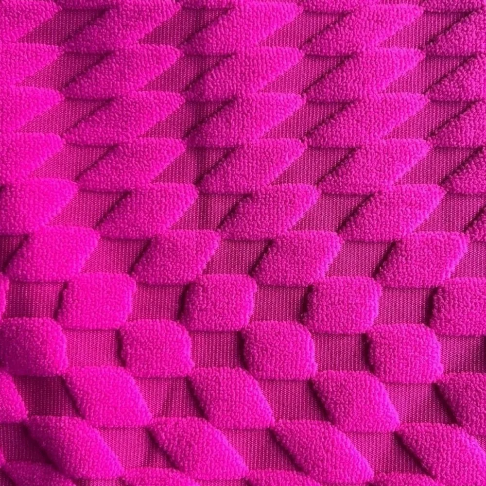 NWT Good American Pink Jacquard‎ Triangle Bikini Top